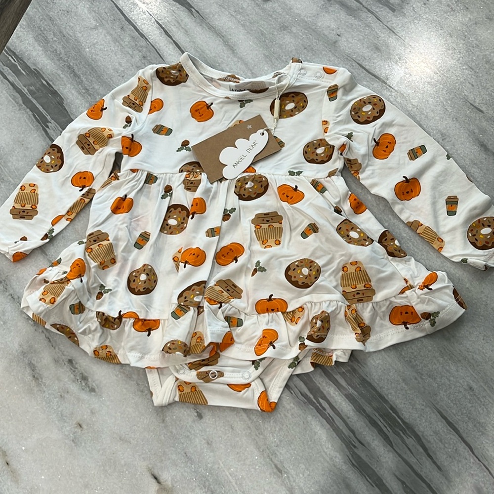 Angel Dear Pumkpin Spice Latte Dress NWT